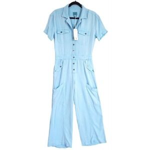 GUESS Denim Jumpsuit Womens M Culotte Sz S Capri Cargo Wide Leg NWT $118
